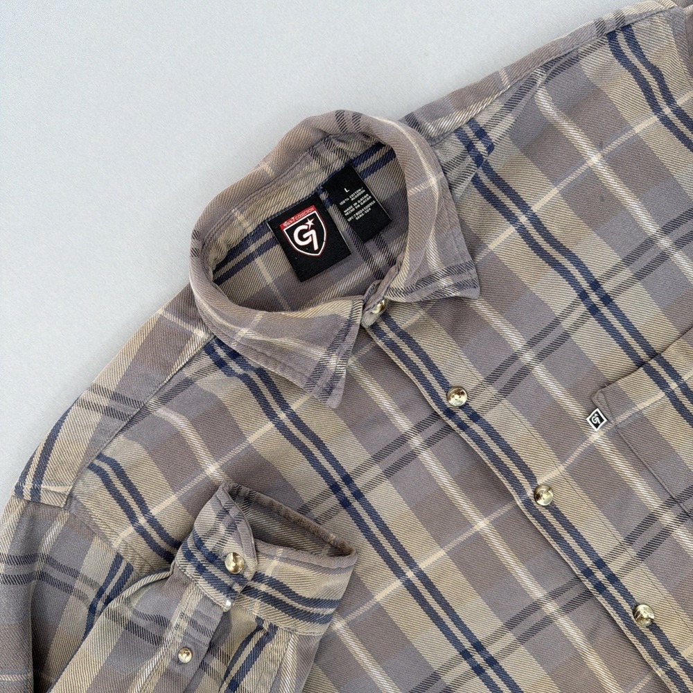 Gear 7 Flannel Shirt Men's Large Plaid Button Down Heavyweight Outdoor - Picture 1 of 9